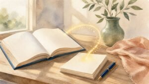 Editorial watercolor illustration for 'Week 15' in the Miracles of Mind visual style.