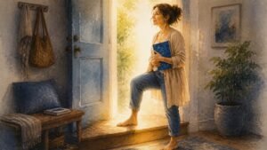 Editorial watercolor illustration for 'Why Trust in God Is the Foundation in A Course in Miracles' in the Miracles of Mind visual style.