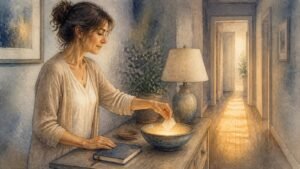 Editorial watercolor illustration for 'Should I Pray to God or the Holy Spirit? A Course in Miracles' in the Miracles of Mind visual style.